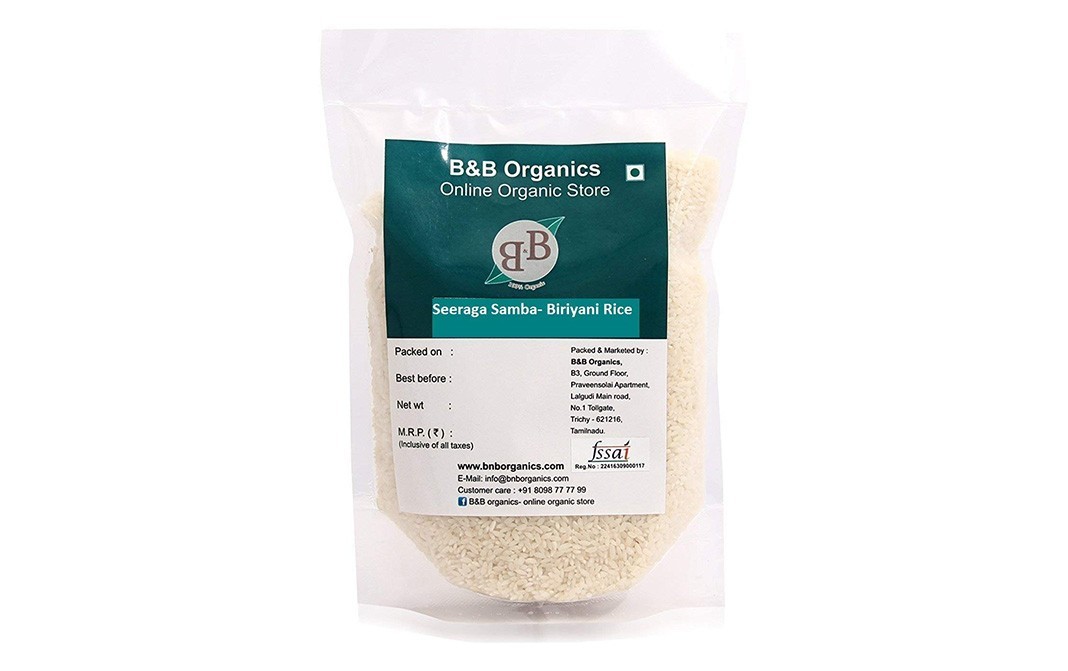 B&B Organics Seeraga Samba- Biriyani Rice    Pack  1 kilogram